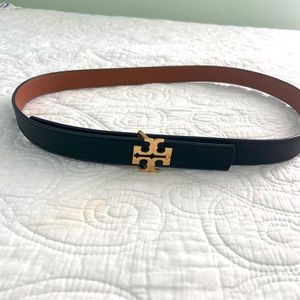 Tory Burch reversible belt — black/brown
